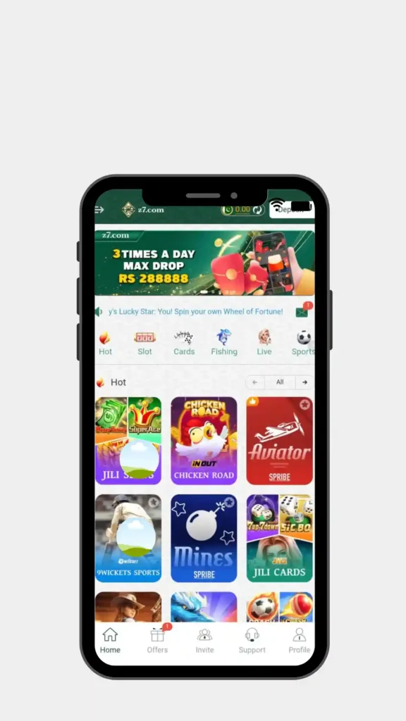 Home page of Z7 Game.