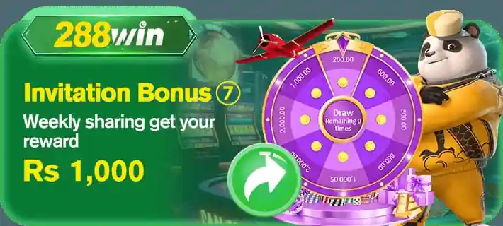 Invitation bonus and lucky wheel in 288Win Game.
